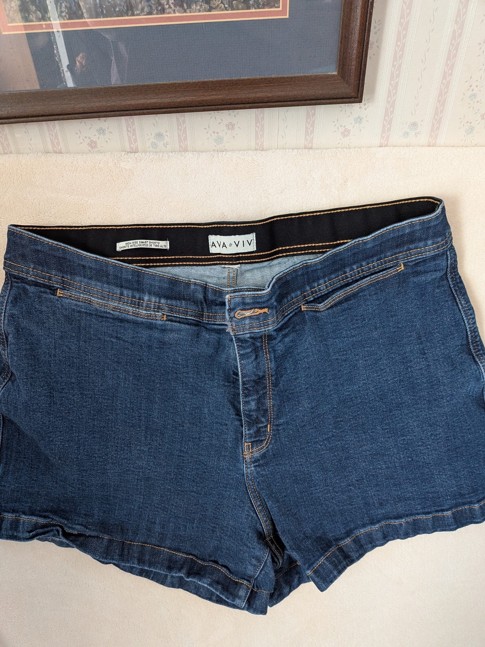 Ava & Viv High Rise Jean Smart  Shorts Dark Wash Plus Size 18/20 Comfort Stretch